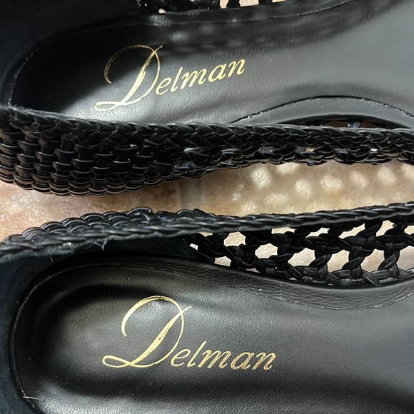 Delman Shana Woven Leather Flats with bow detail size 7 pin up feminine - Picture 9 of 12